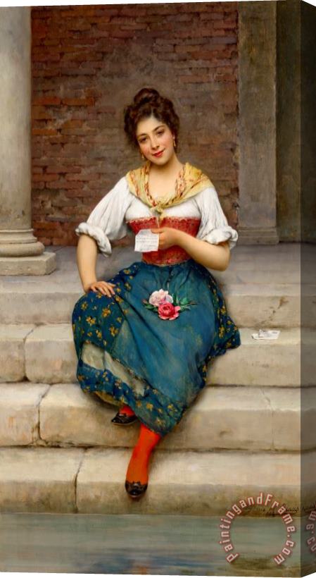 Eugen von Blaas The Love Letter, 1902 Stretched Canvas Painting / Canvas Art