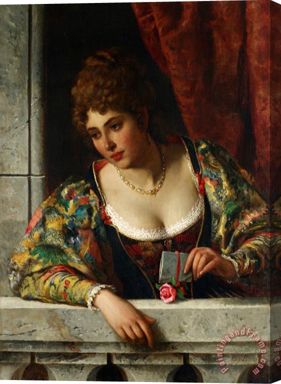 Eugen von Blaas The Love Letter Stretched Canvas Painting / Canvas Art