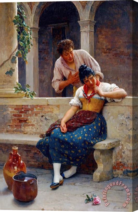 Eugen von Blaas The Proposal Stretched Canvas Painting / Canvas Art