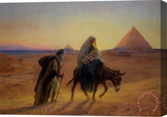 Eugene Alexis Girardet Flight Into Egypt Stretched Canvas Painting / Canvas Art
