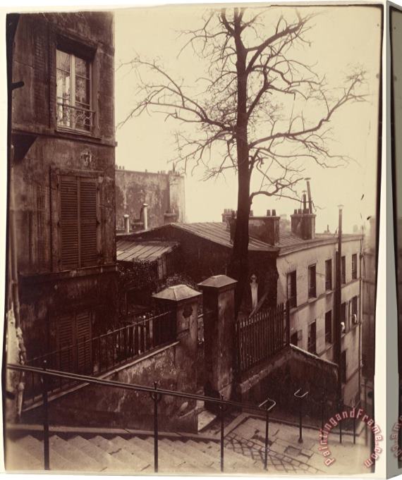 Eugene Atget Staircase, Montmartre Stretched Canvas Painting / Canvas Art