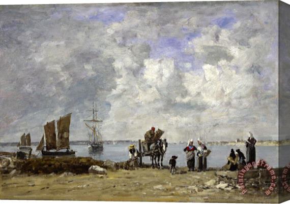 Eugene Boudin Fishermen's Wives at The Seaside Stretched Canvas Painting / Canvas Art