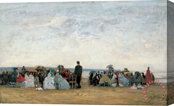 Eugene Boudin The Beach Near Trouville Stretched Canvas Print / Canvas Art