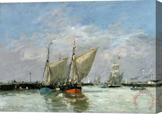 Eugene Boudin Trouville, The Jetties, High Tide Stretched Canvas Painting / Canvas Art