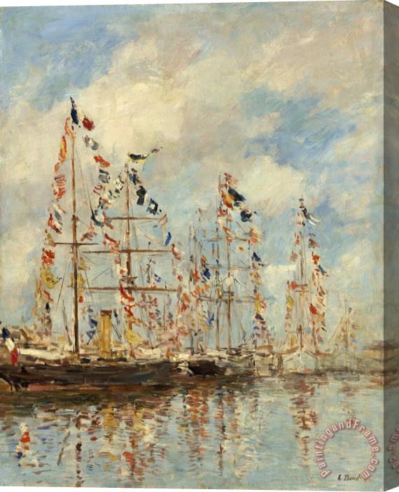 Eugene Boudin Yacht Basin at Trouville Deauville Stretched Canvas Print / Canvas Art