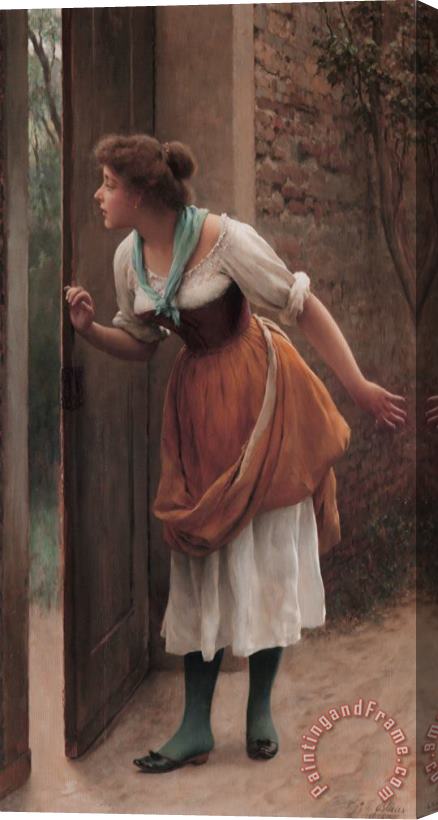 Eugene De Blaas The Eavesdropper Stretched Canvas Print / Canvas Art