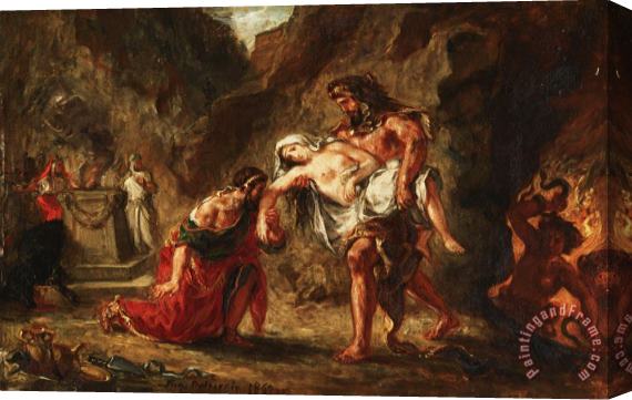 Eugene Delacroix Hercules And Alcestis Stretched Canvas Painting / Canvas Art
