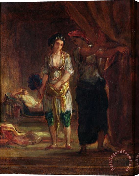 Eugene Delacroix Interior of a Harem in Oran Stretched Canvas Painting / Canvas Art