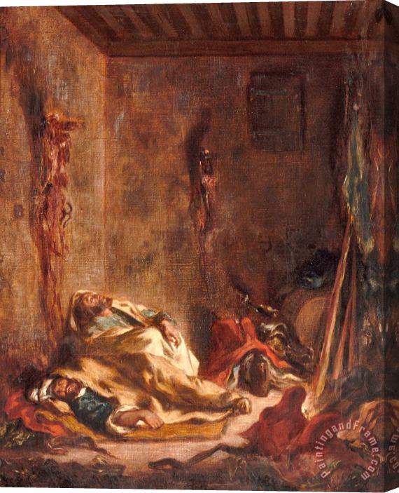 Eugene Delacroix Le Corps De Garde a Meknes Stretched Canvas Painting / Canvas Art