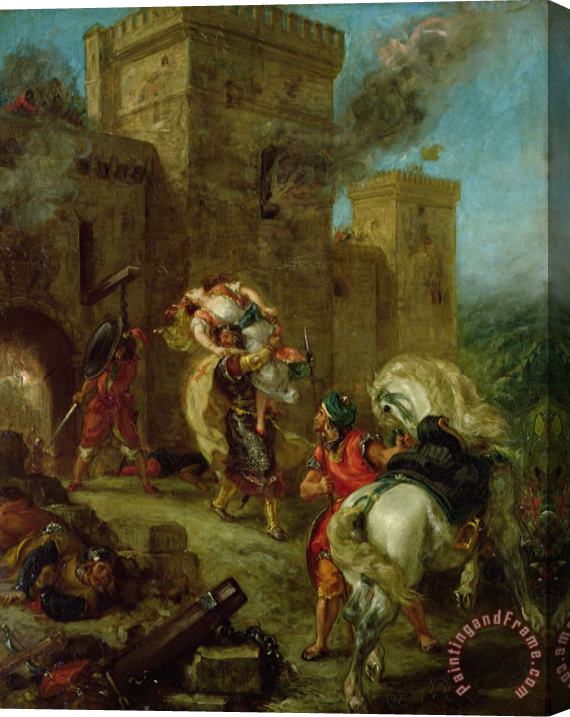 Eugene Delacroix Rebecca Kidnapped by The Templar, Sir Brian De Bois Guilbert Stretched Canvas Painting / Canvas Art