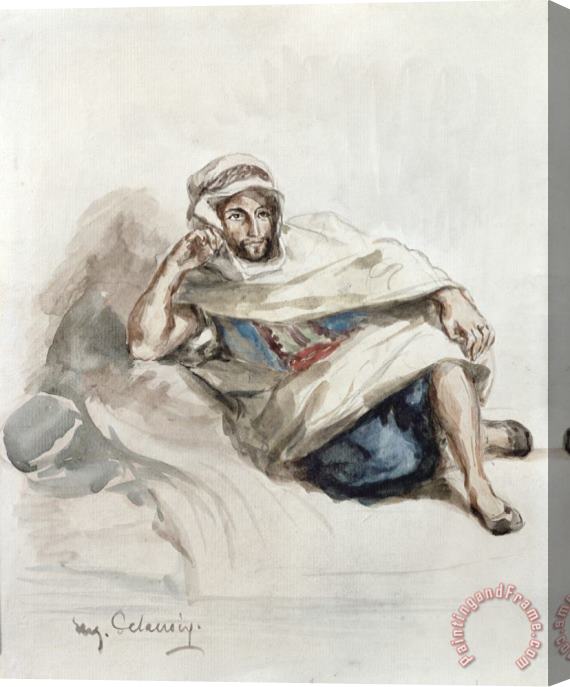 Eugene Delacroix Seated Arab (w/c on Paper) Stretched Canvas Print / Canvas Art