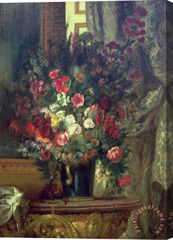 Eugene Delacroix Vase of Flowers on a Console Stretched Canvas Painting / Canvas Art