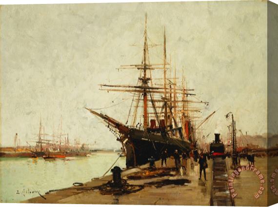 Eugene Galien-Laloue A Harbour Stretched Canvas Painting / Canvas Art