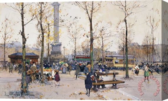 Eugene Galien-Laloue Place De La Bastille Paris Stretched Canvas Painting / Canvas Art