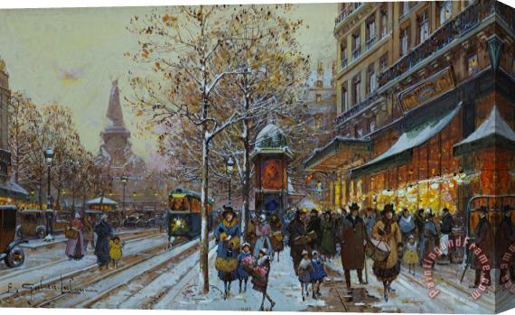 Eugene Galien-Laloue Place De La Republique Paris Stretched Canvas Painting / Canvas Art