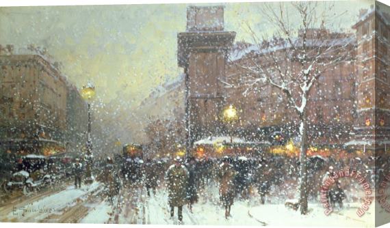 Eugene Galien-Laloue Porte St Martin In Paris Stretched Canvas Print / Canvas Art