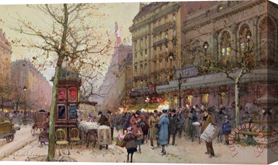 Eugene Galien-Laloue The Great Boulevards Stretched Canvas Painting / Canvas Art