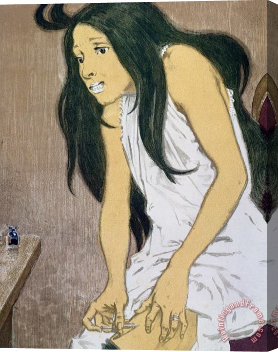 Eugene Grasset A Drug Addict Injecting Herself Stretched Canvas Painting / Canvas Art