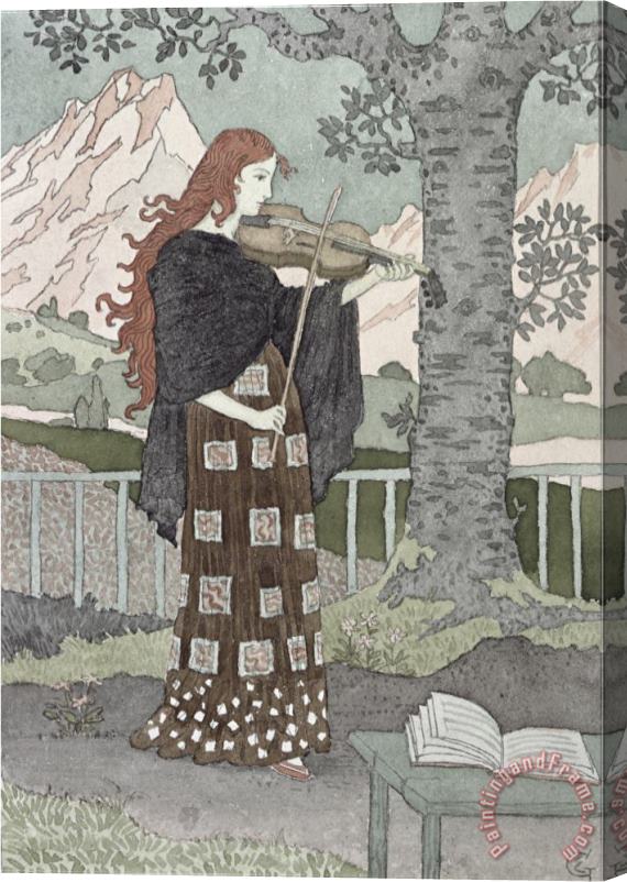Eugene Grasset A Musician Stretched Canvas Painting / Canvas Art
