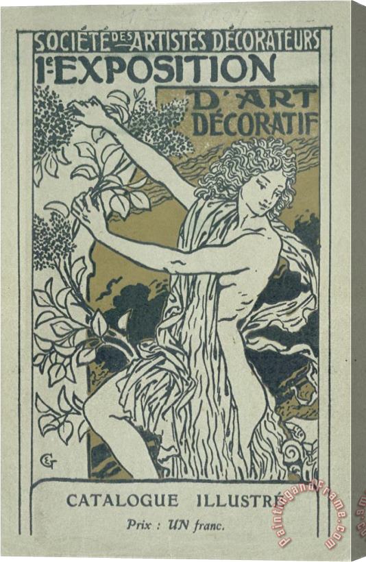 Eugene Grasset Catalogue Cover for The 1st Exhibition of Decorative Art in Paris January 1901 Stretched Canvas Painting / Canvas Art