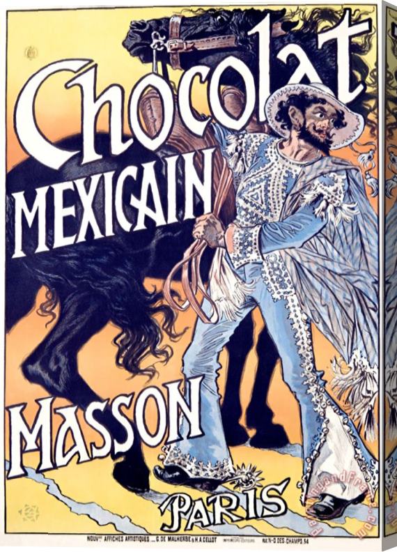 Eugene Grasset Chocolat Mexicain Masson Stretched Canvas Print / Canvas Art