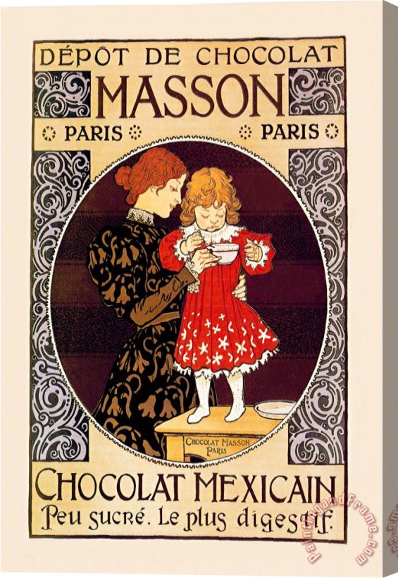 Eugene Grasset Depot De Chocolat Masson Chocolat Mexicain Stretched Canvas Print / Canvas Art