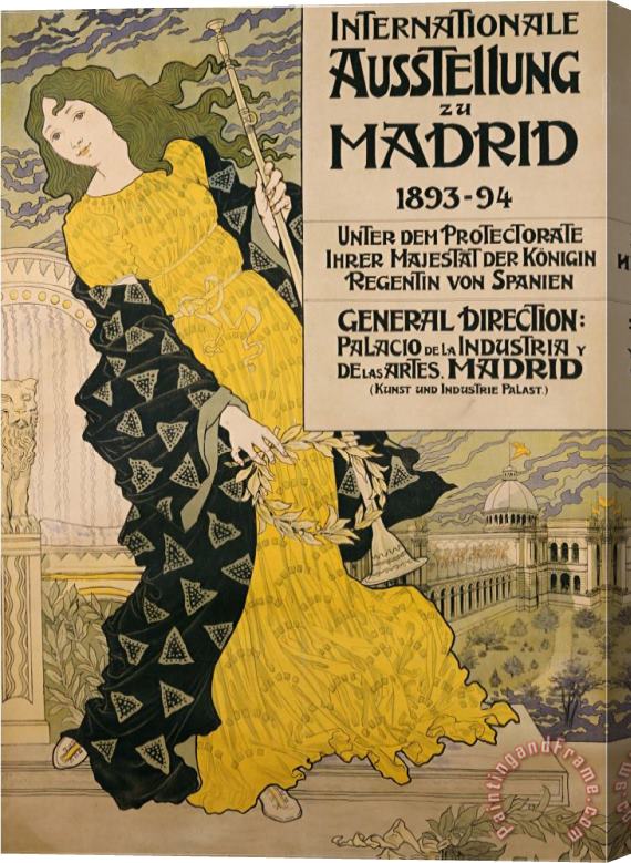Eugene Grasset Internationale Ausstellung Zu Madrid 1893 Stretched Canvas Painting / Canvas Art