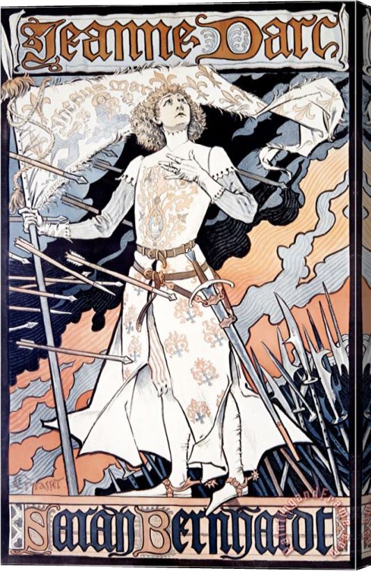 Eugene Grasset Jeanne D Arc Sarah Bernhardt Stretched Canvas Print / Canvas Art