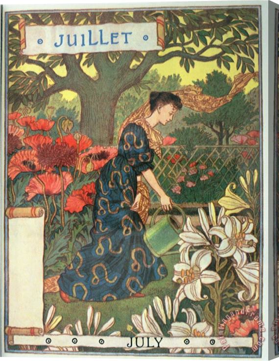 Eugene Grasset July Stretched Canvas Painting / Canvas Art