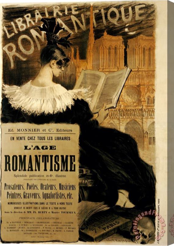 Eugene Grasset Librairie Romantique 1887 Stretched Canvas Painting / Canvas Art