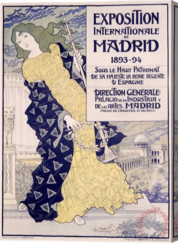 Eugene Grasset Madrid Expo Stretched Canvas Print / Canvas Art