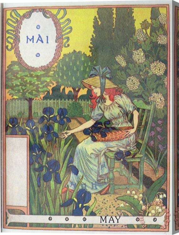 Eugene Grasset May Stretched Canvas Print / Canvas Art