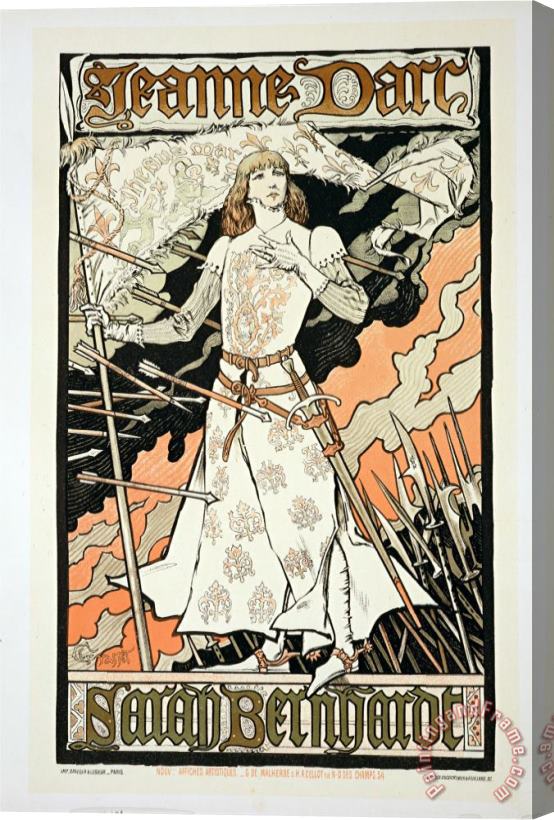 Eugene Grasset Reproduction of a Poster Advertising Joan of Arc Stretched Canvas Print / Canvas Art