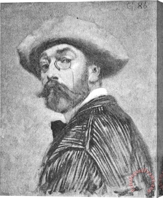 Eugene Grasset Self Portrait Stretched Canvas Painting / Canvas Art