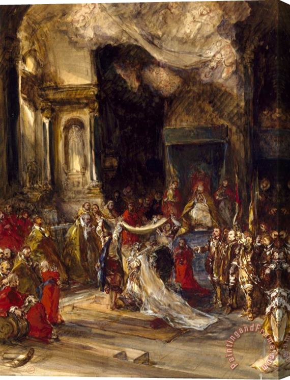 Eugene Isabey A Royal Marriage Scene Stretched Canvas Painting / Canvas Art