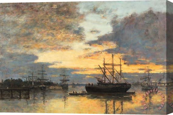 Eugene Louis Boudin Bordeaux In The Harbor Stretched Canvas Painting / Canvas Art