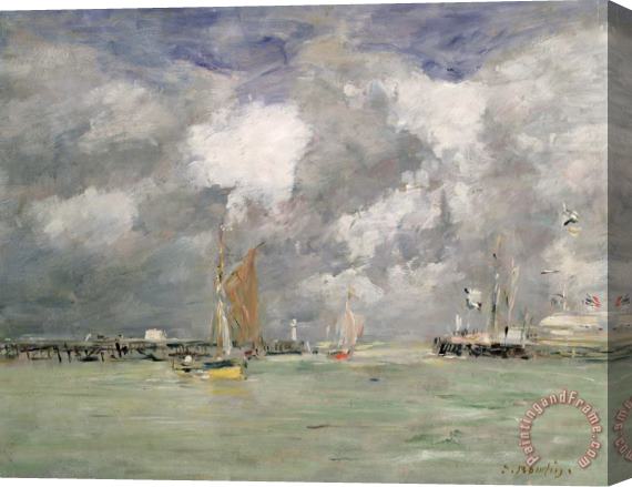 Eugene Louis Boudin High Tide At Trouville Stretched Canvas Painting / Canvas Art