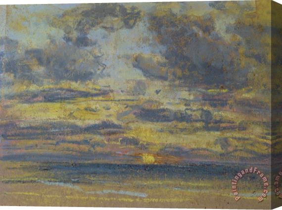 Eugene Louis Boudin Study of the Sky with Setting Sun Stretched Canvas Painting / Canvas Art