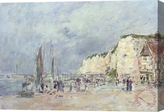 Eugene Louis Boudin The Cliffs at Dieppe and the Petit Paris Stretched Canvas Painting / Canvas Art