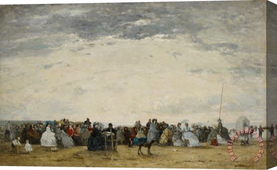 Eugene Louis Boudin Vacationers On The Beach At Trouville Stretched Canvas Print / Canvas Art