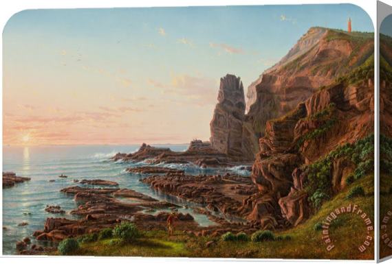 Eugene Von Guerard Castle Rock, Cape Schanck Stretched Canvas Painting / Canvas Art