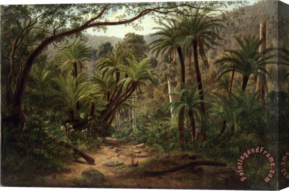 Eugene Von Guerard Ferntree Gully in The Dandenong Ranges Stretched Canvas Painting / Canvas Art