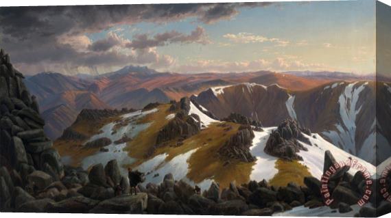 Eugene Von Guerard North East View From The Northern Top of Mount Kosciusko Stretched Canvas Painting / Canvas Art