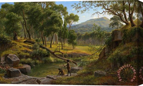 Eugene Von Guerard Warrenheip Hills Near Ballarat Stretched Canvas Print / Canvas Art