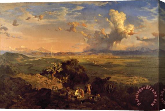 Eugenio Landesio The Valley of Mexico Seen From The Tenayo Hill Stretched Canvas Print / Canvas Art