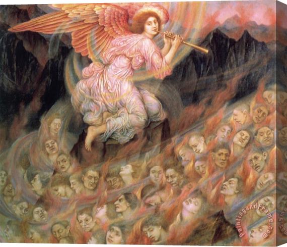 Evelyn De Morgan Angel Piping to The Souls in Hell Stretched Canvas Painting / Canvas Art