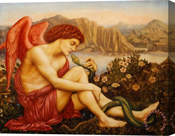 Evelyn De Morgan Angel With Serpent Stretched Canvas Print / Canvas Art