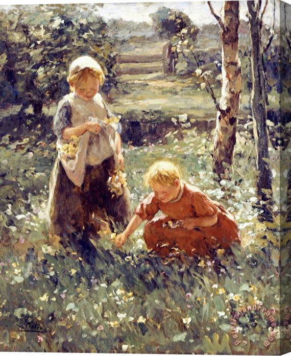 Evert Pieters Children in a Field Stretched Canvas Painting / Canvas Art