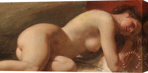 EW Wyon Study of a reclining female nude Stretched Canvas Painting / Canvas Art