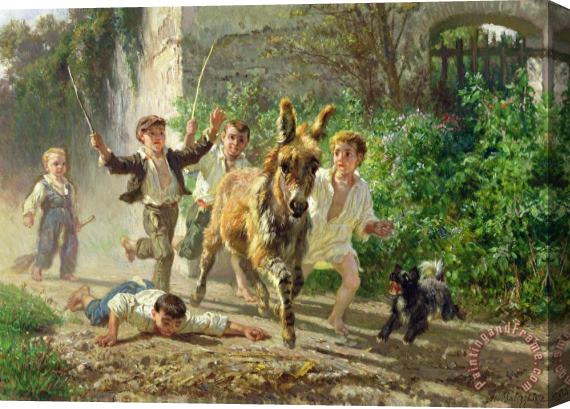 F Palizzi The Street Urchins Stretched Canvas Painting / Canvas Art